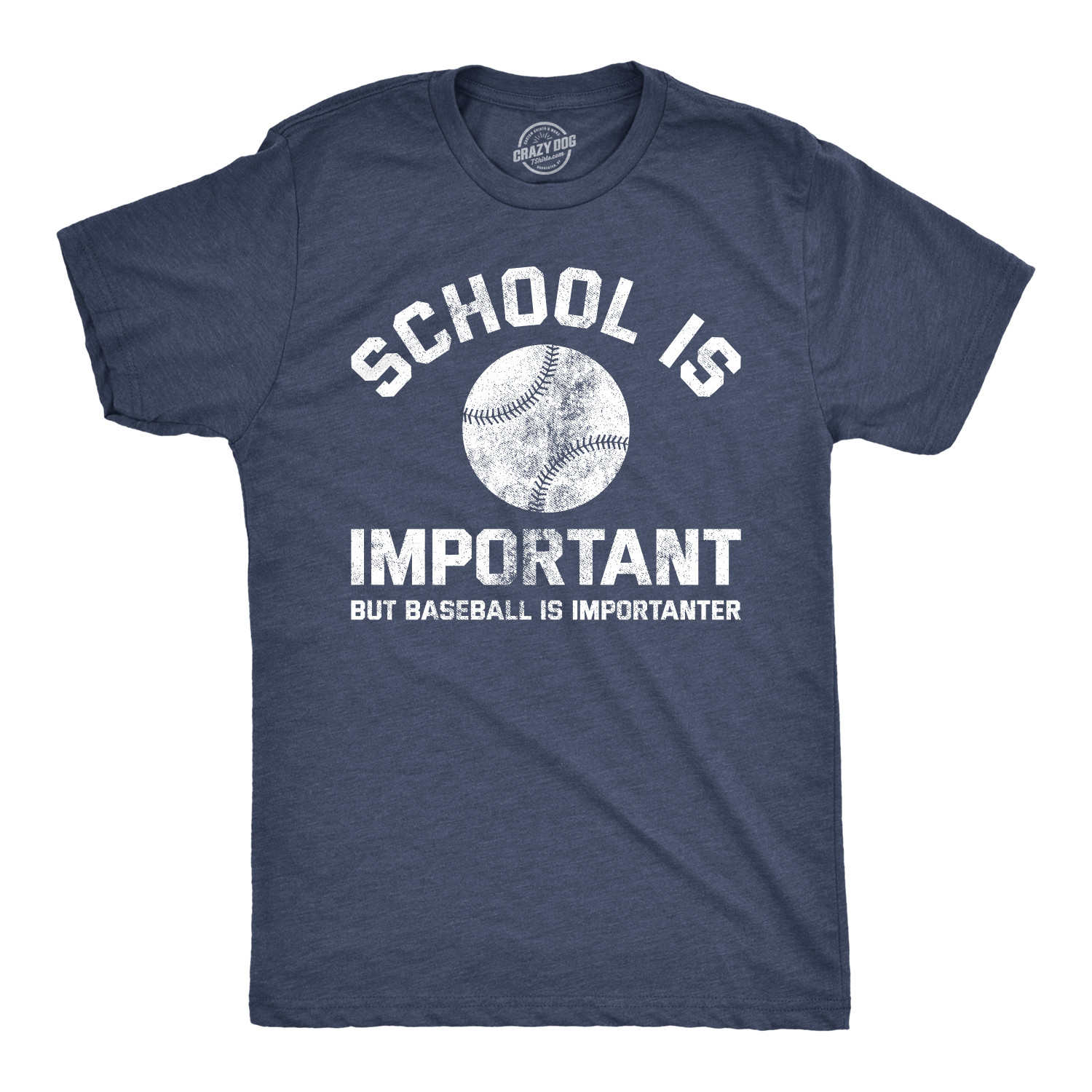 Mens School Is Important But Baseball Is Importanter T Shirt Funny Sports Tee gallery