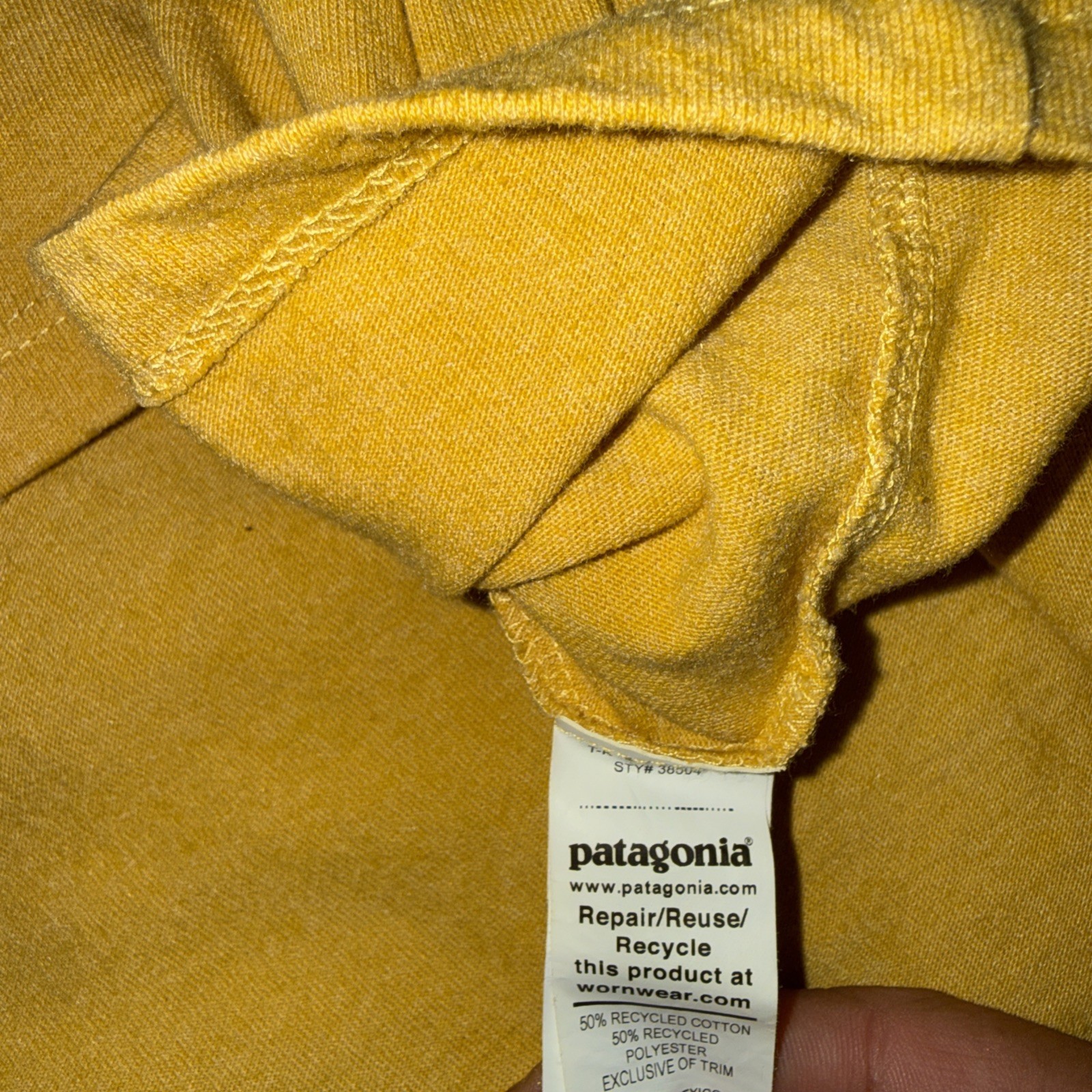 Patagonia Shirt Mens XL Yellow Line Logo Badge Responsibili-Tee Graphic Tee gallery