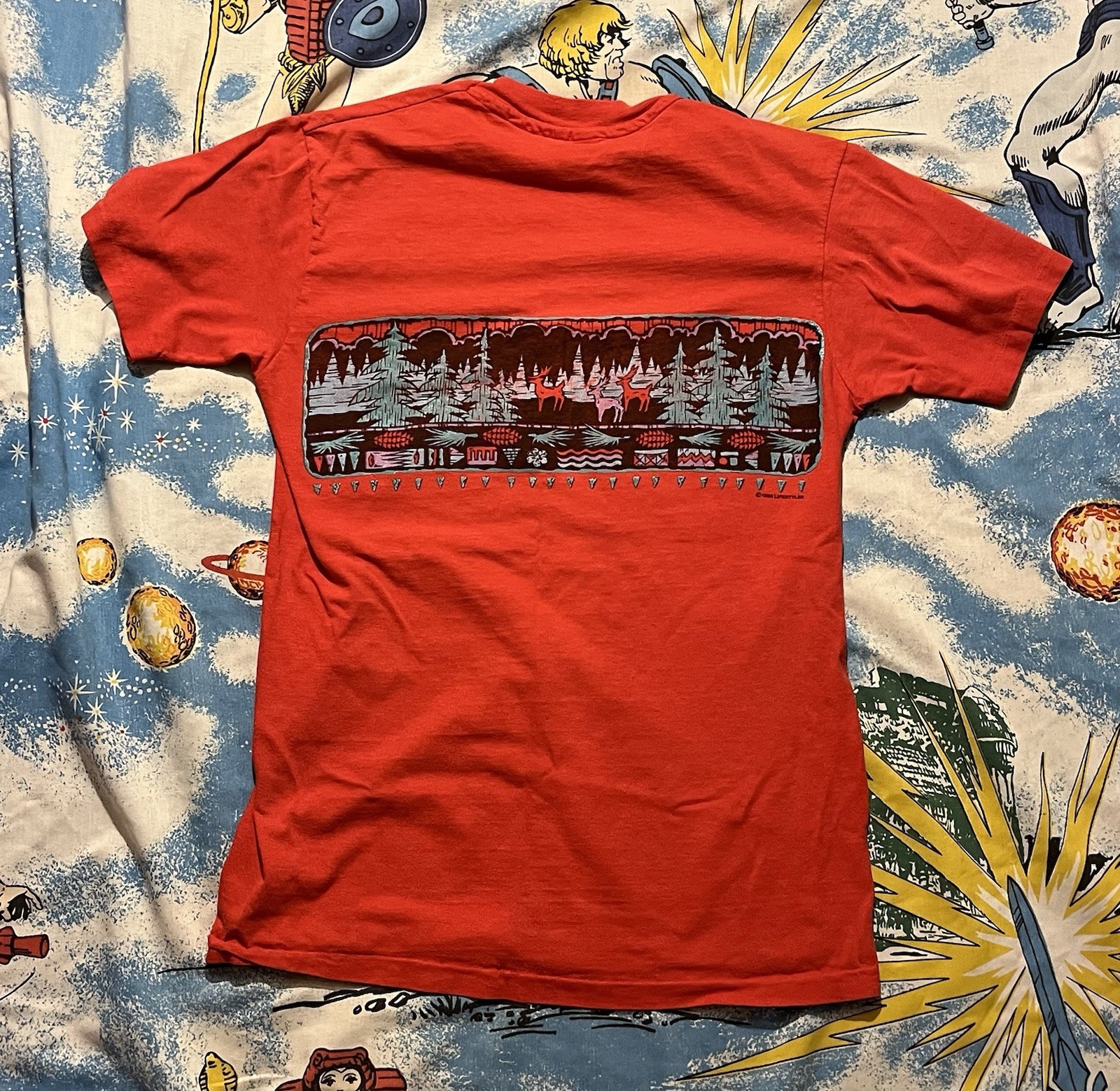 Vintage 1990 Wyoming T-Shirt Lifestyles 90s Single Stitch Outdoors Hunting GUC gallery