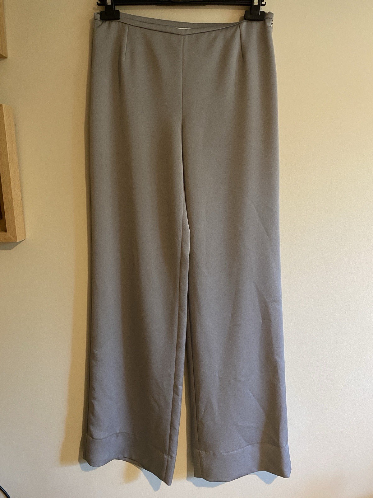 Armani Collezioni Women’s Grey Wide Straight High-Waist Trousers, Size U8