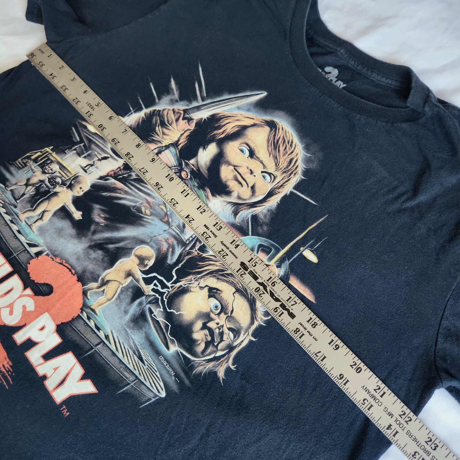 Child’s Play 2 Chucky Killer Horror Movie Fright Rags Black Lrg Graphic T-Shirt gallery
