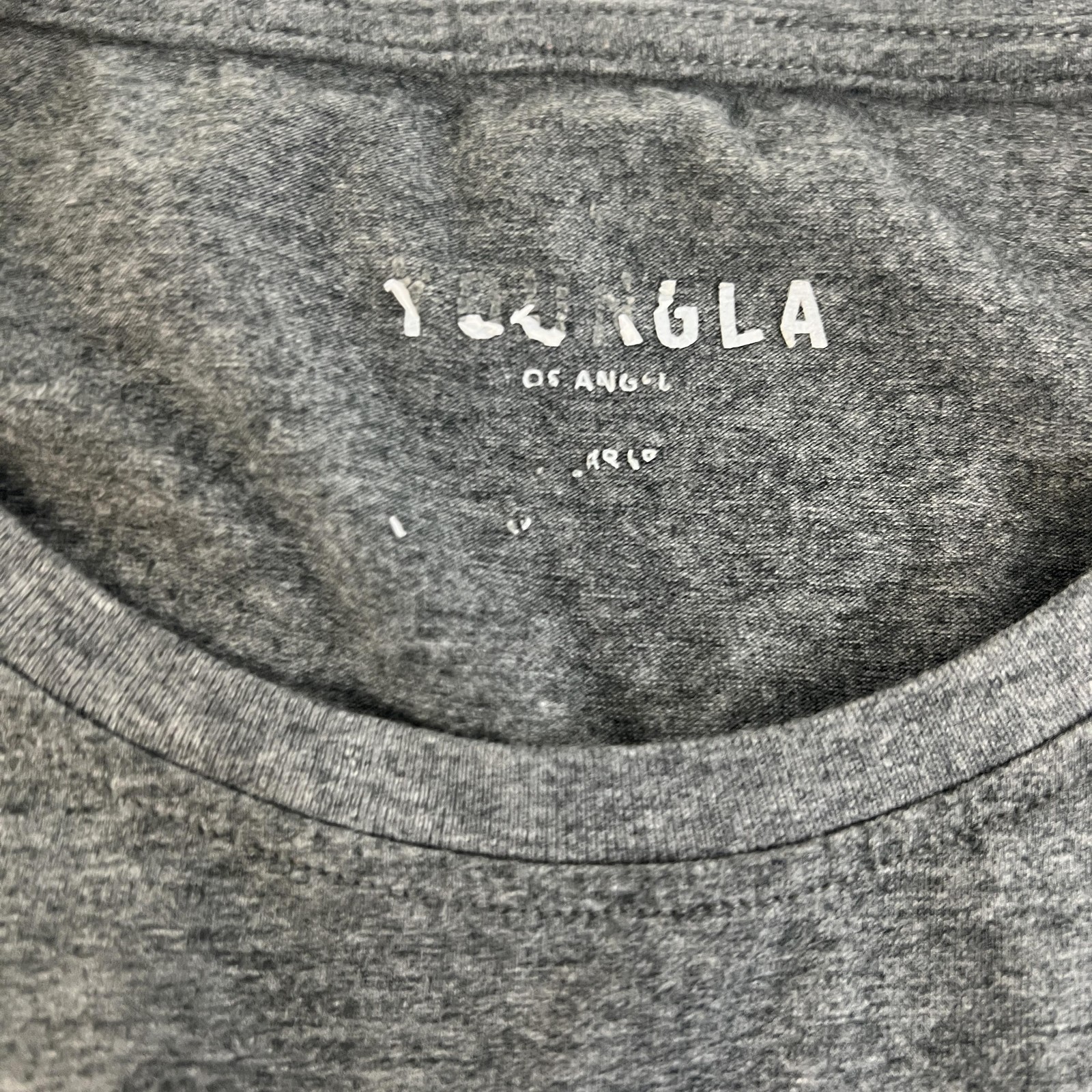 YoungLA Shirt Mens Extra Large Gray Pocket Crewneck Curved Hem Casual YLA406 Tee gallery