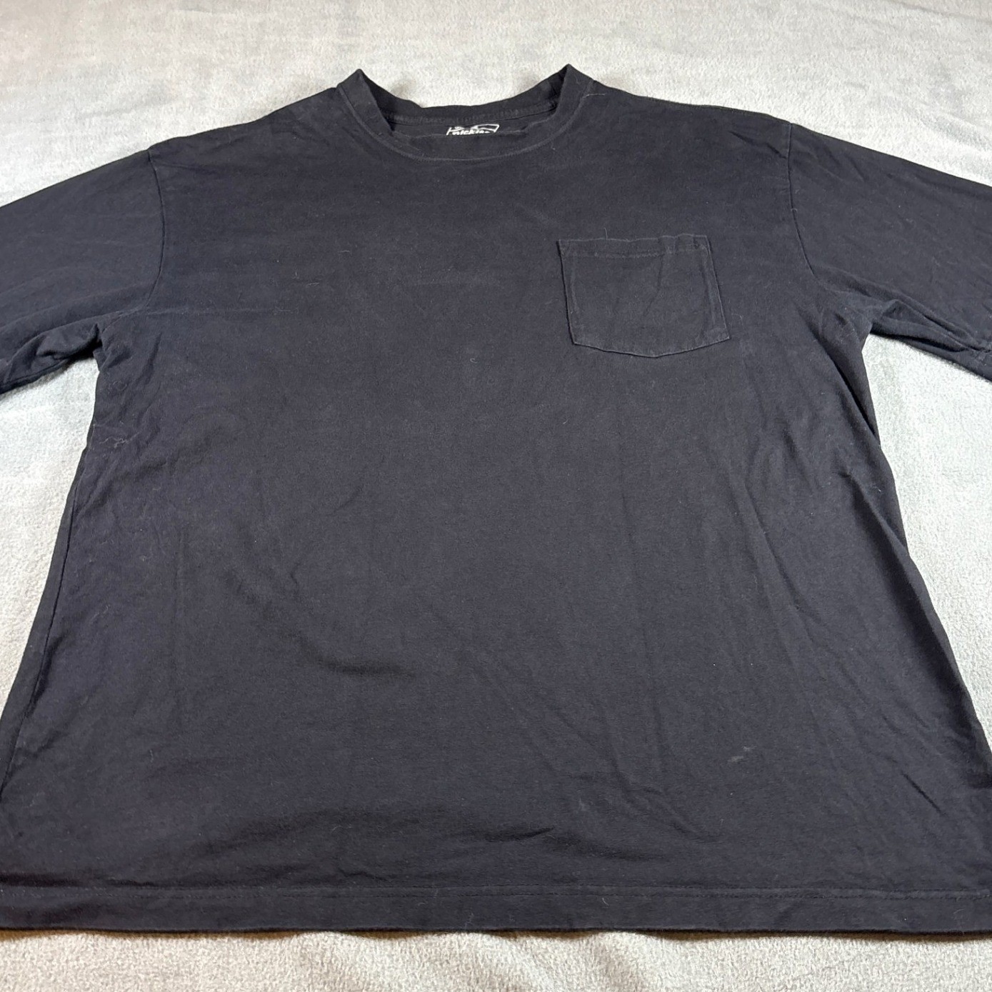 Genuine Dickies Mens Black Short Sleeve Pocket T-Shirt XL 100% Cotton Workwear