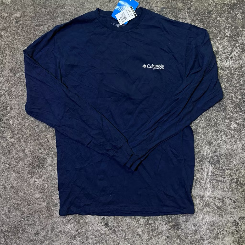 NWT Columbia PFG Long Sleeve Shirt Men M Navy Blue Bass Fishing Graphic Tee gallery