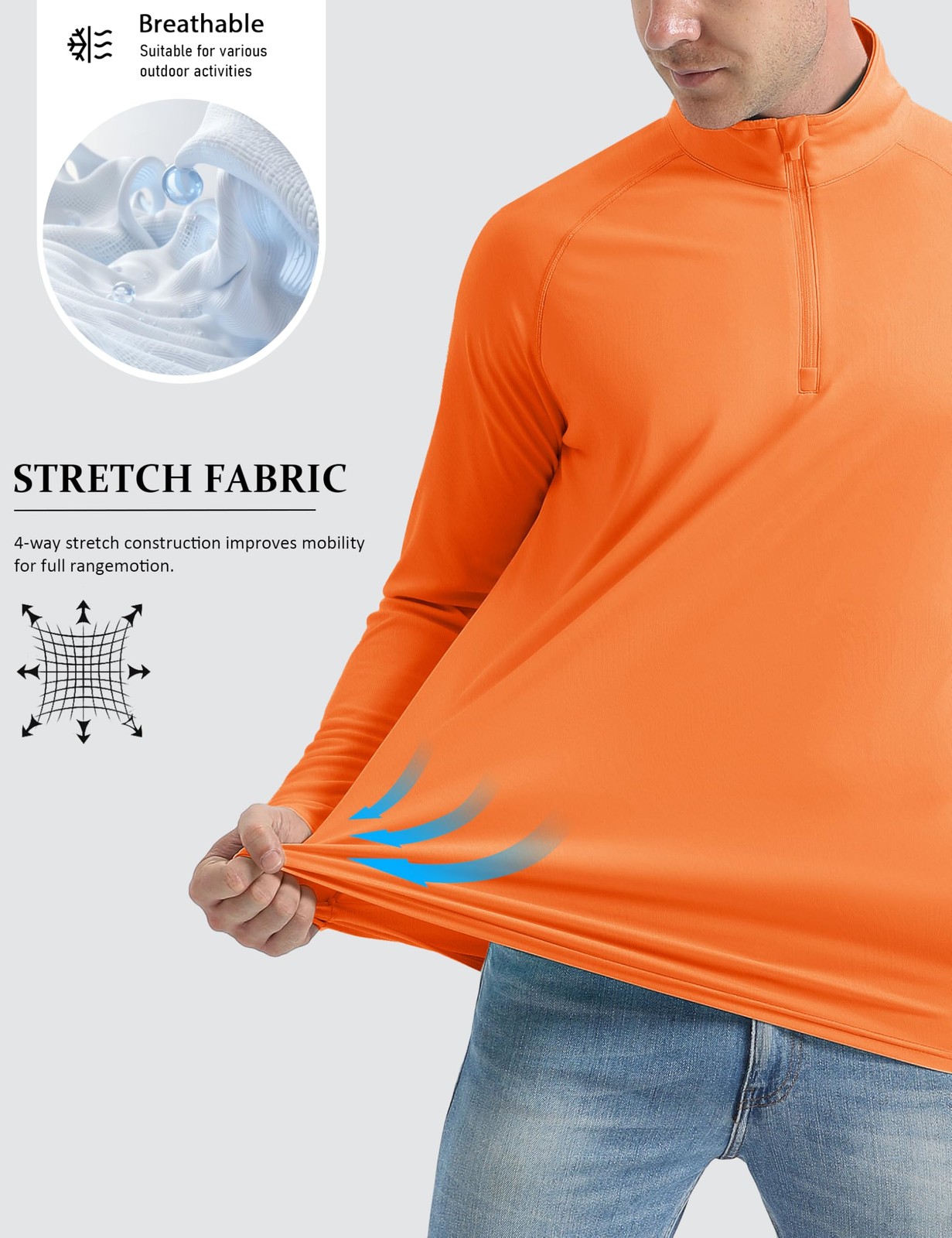 MAGCOMSEN Sun Shirts for Men Long Sleeve Quarter Zip Pullover Workout Gym Run... gallery