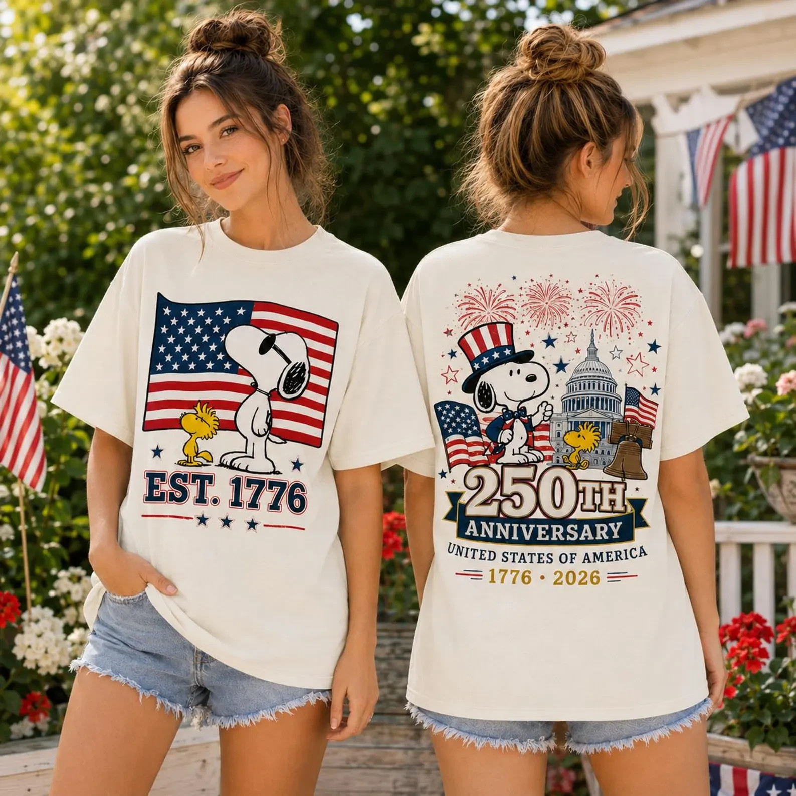 Sno.opy America 250th Anniversary Shirt, Peanuts 1776 2026 Patriotic T-Shirt gallery