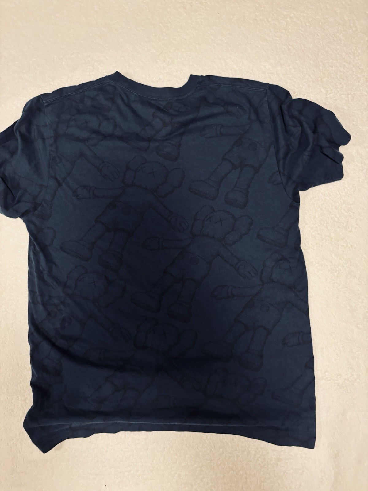 KAWS All Over Print Crew Neck Companion Blue Uniqlo UT Size M Slim Fit gallery