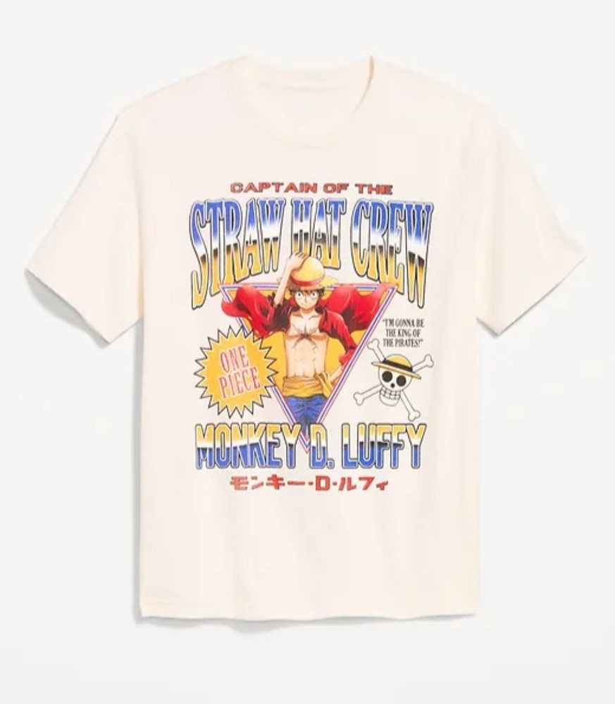 New One Piece Straw Hat Crew Monkey D Luffy Mens Medium Cartoon Anime Manga Tee