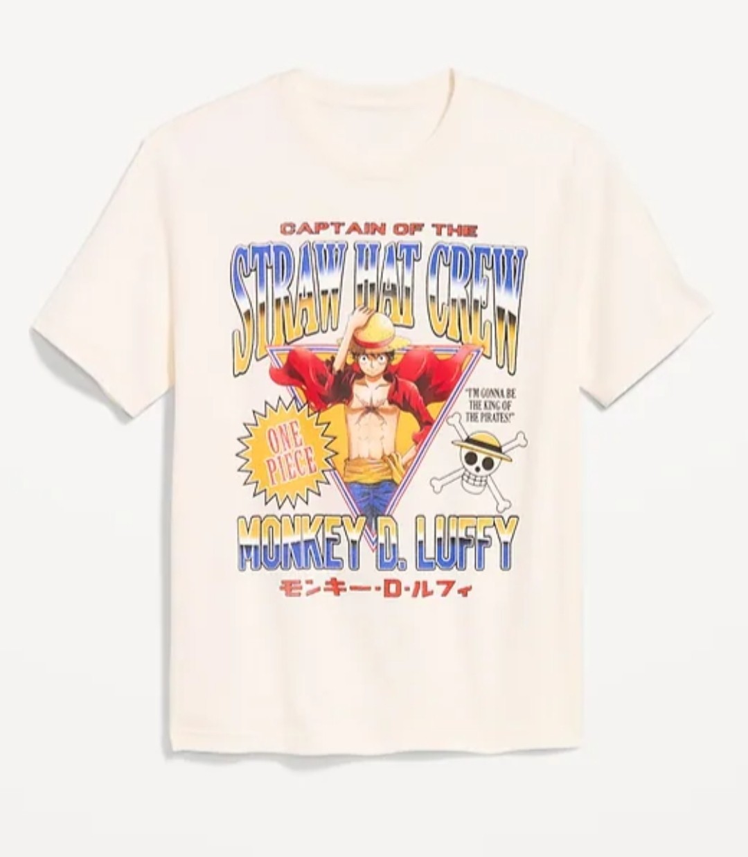 New One Piece Straw Hat Crew Monkey D Luffy Mens Medium Cartoon Anime Manga Tee