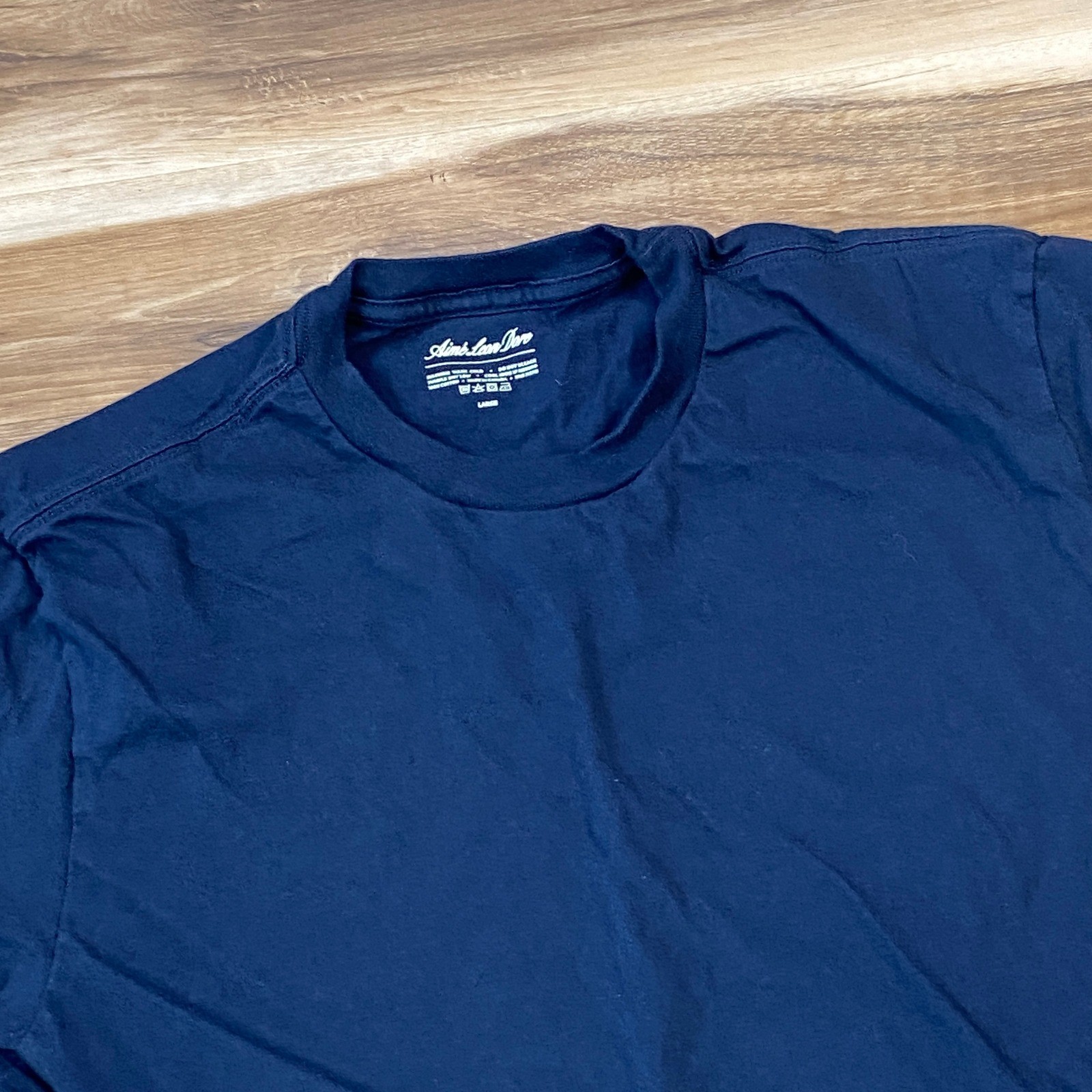 Aime Leon Dore T-Shirt Men Large Minimalist 100% Cotton Navy Blue Made in Canada gallery
