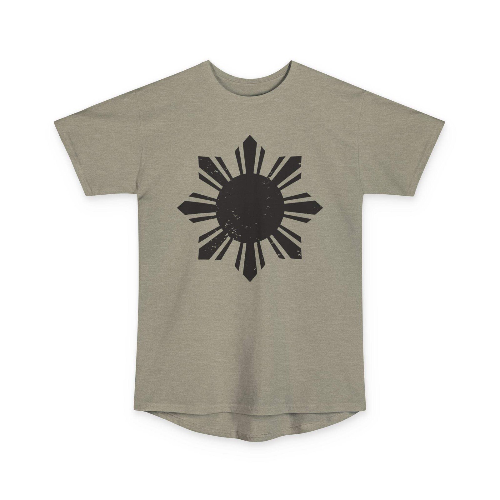 Filipino Sun Longline Drop Tail Tee Pinoy shirt Streetwear Urban Long Body S-2XL gallery