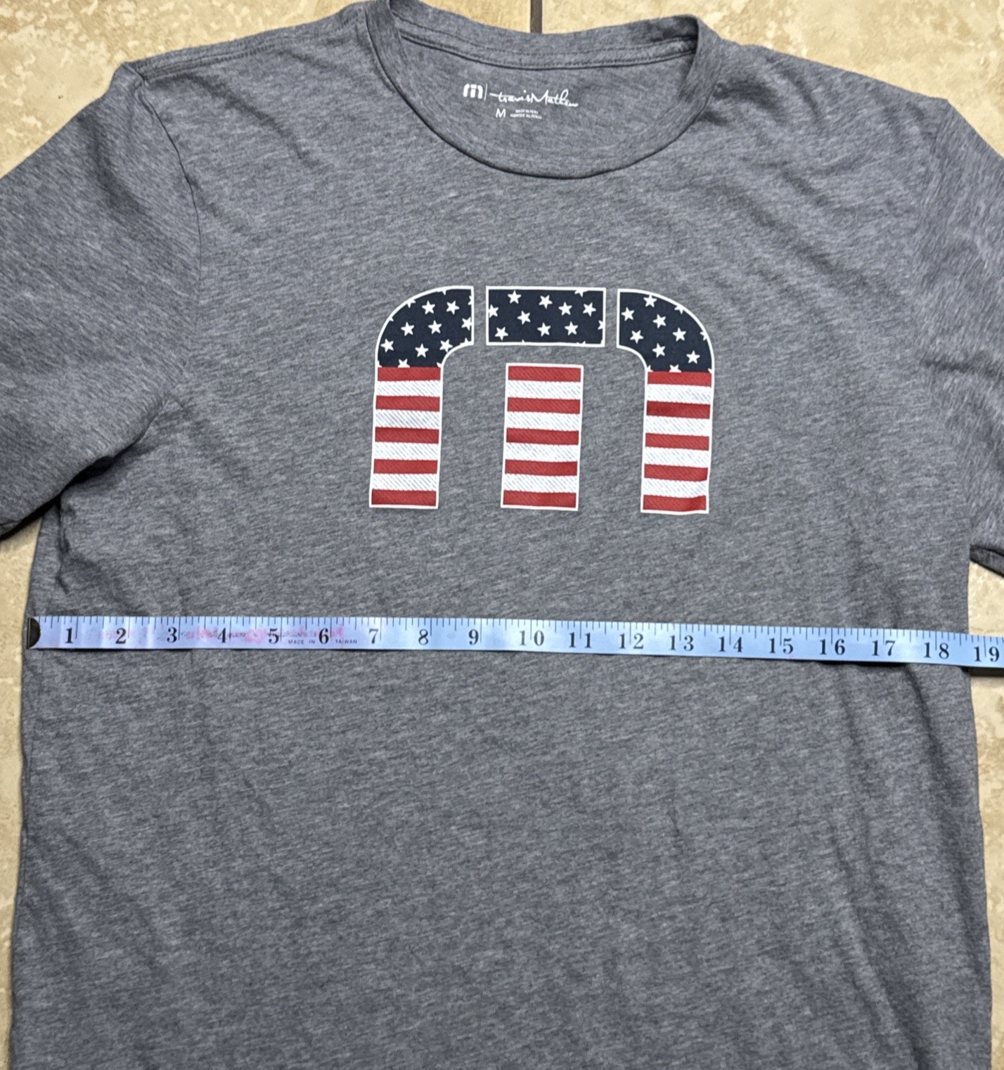 Travis Mathew - USA Logo - Men’s Sz Medium - Gray Golf Shirt 4th of July gallery