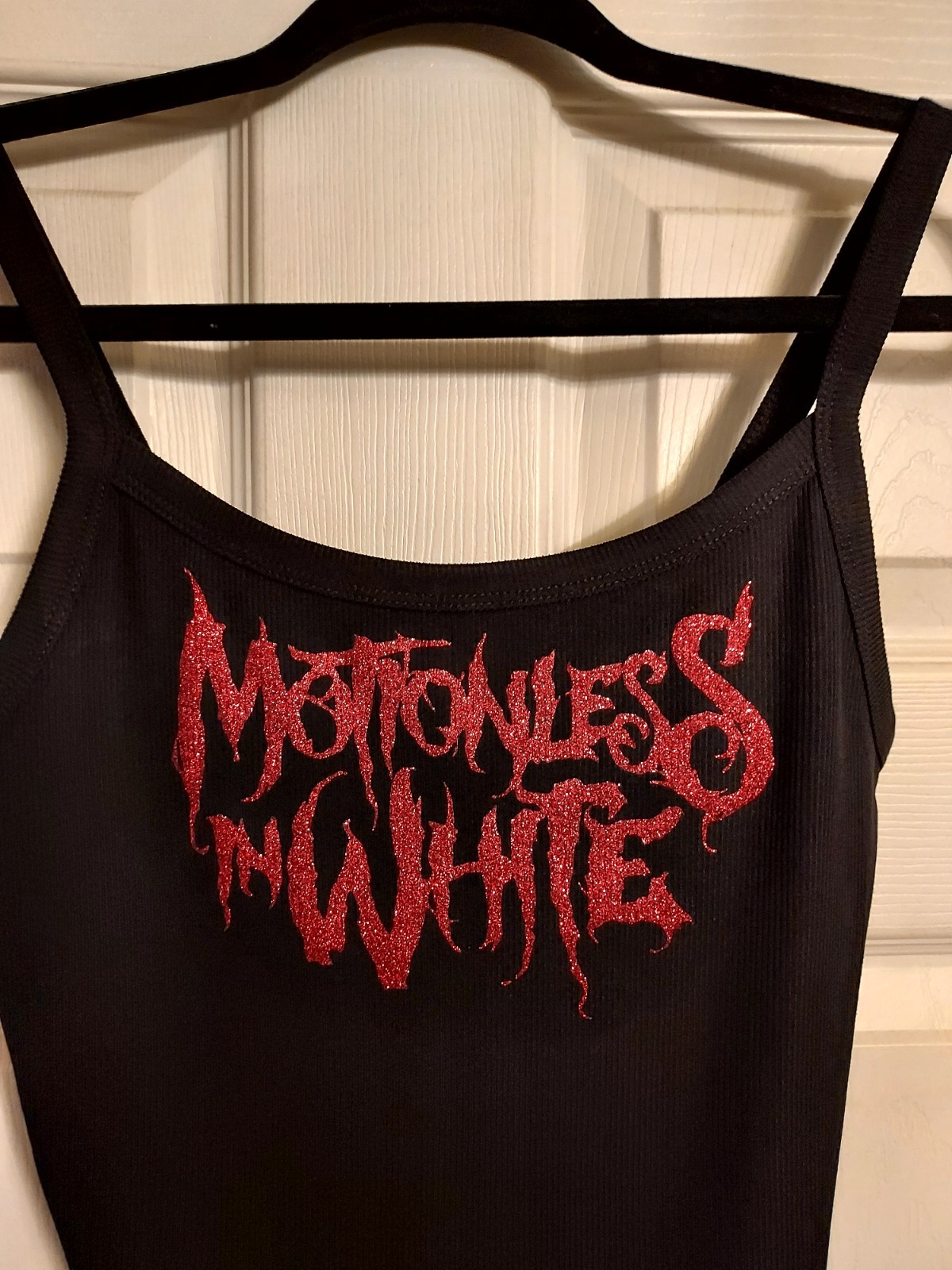 Motionless in white crop top Red Glitter Logo motionless in white tank top gallery
