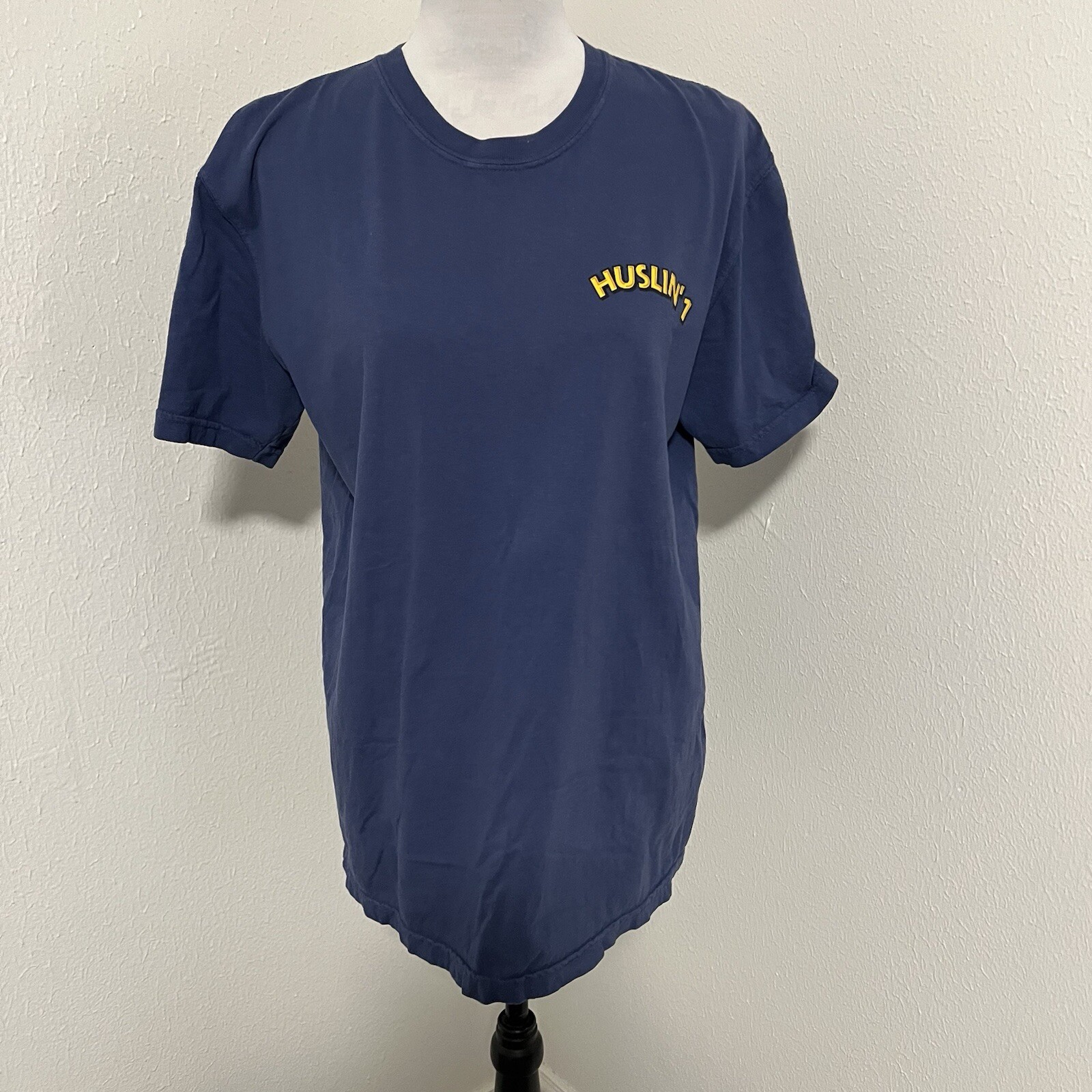 Comfort Colors Unisex Medium Graphic “HUSLIN’1” Second to None Blue T-Shirt EUC gallery