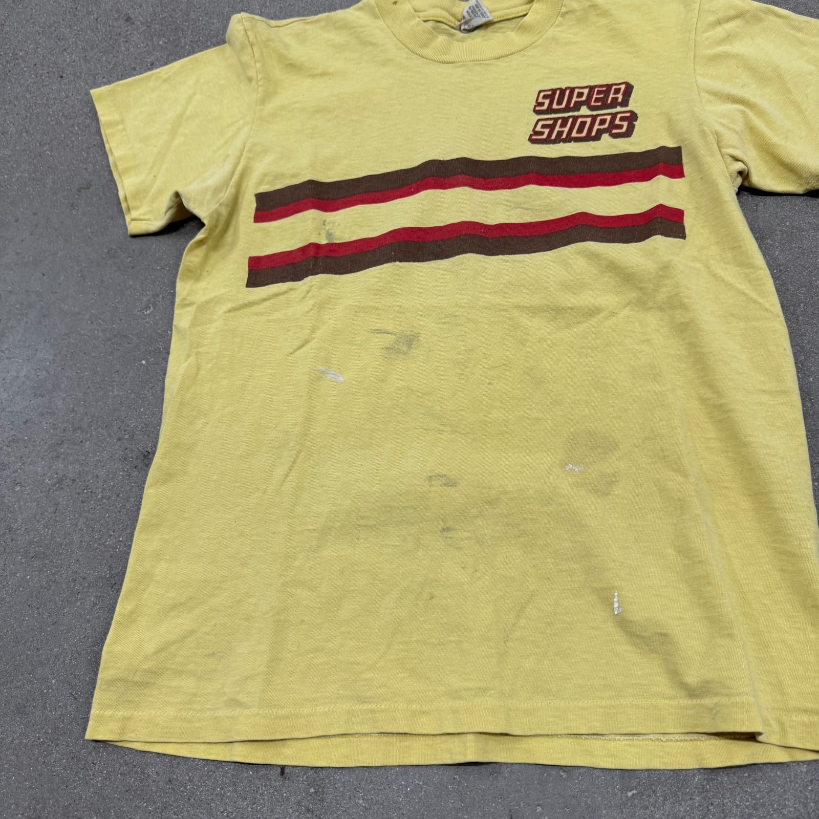 VTG 80s Paint Splatter Hi Cru Stedman T Shirt Mens M Super Shops Automotive Thin gallery
