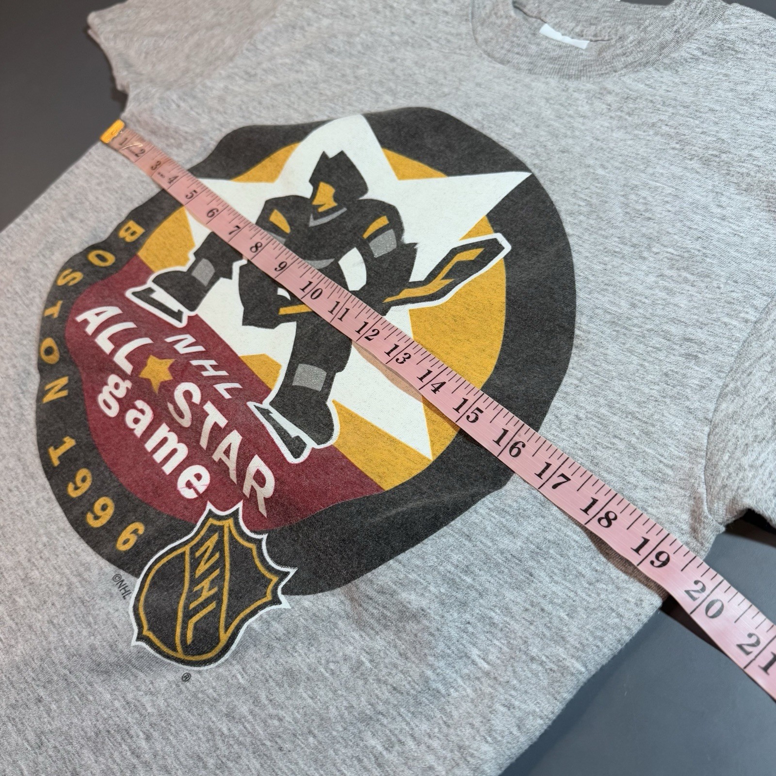 Vintage 1996 NHL All Star Game Boston T Shirt Hockey Grey Size M 90s USA gallery