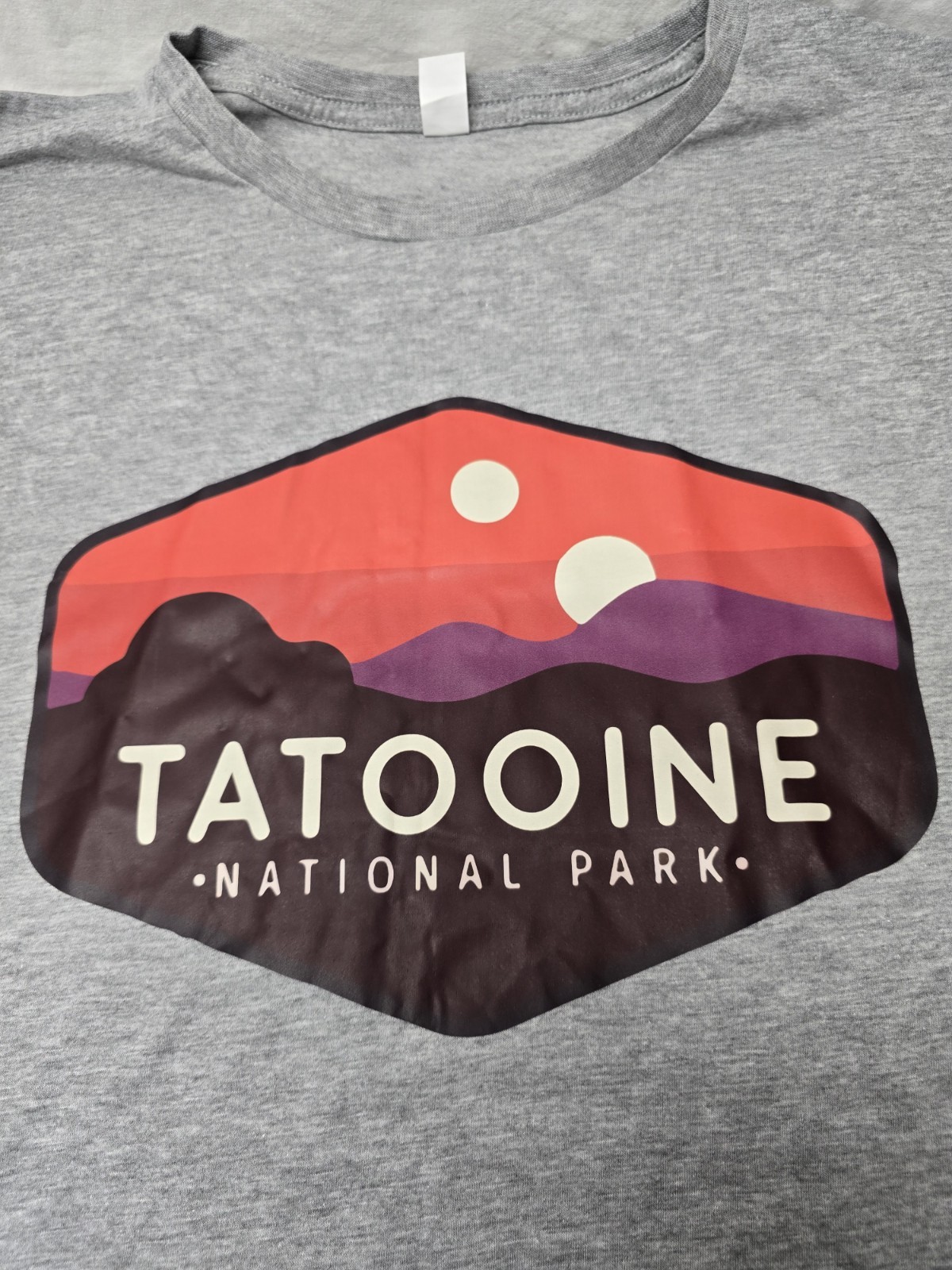 Star Wars Men's T-shirt 2XL Grey Tatooine National Park Sci-Fi Travel Parody gallery