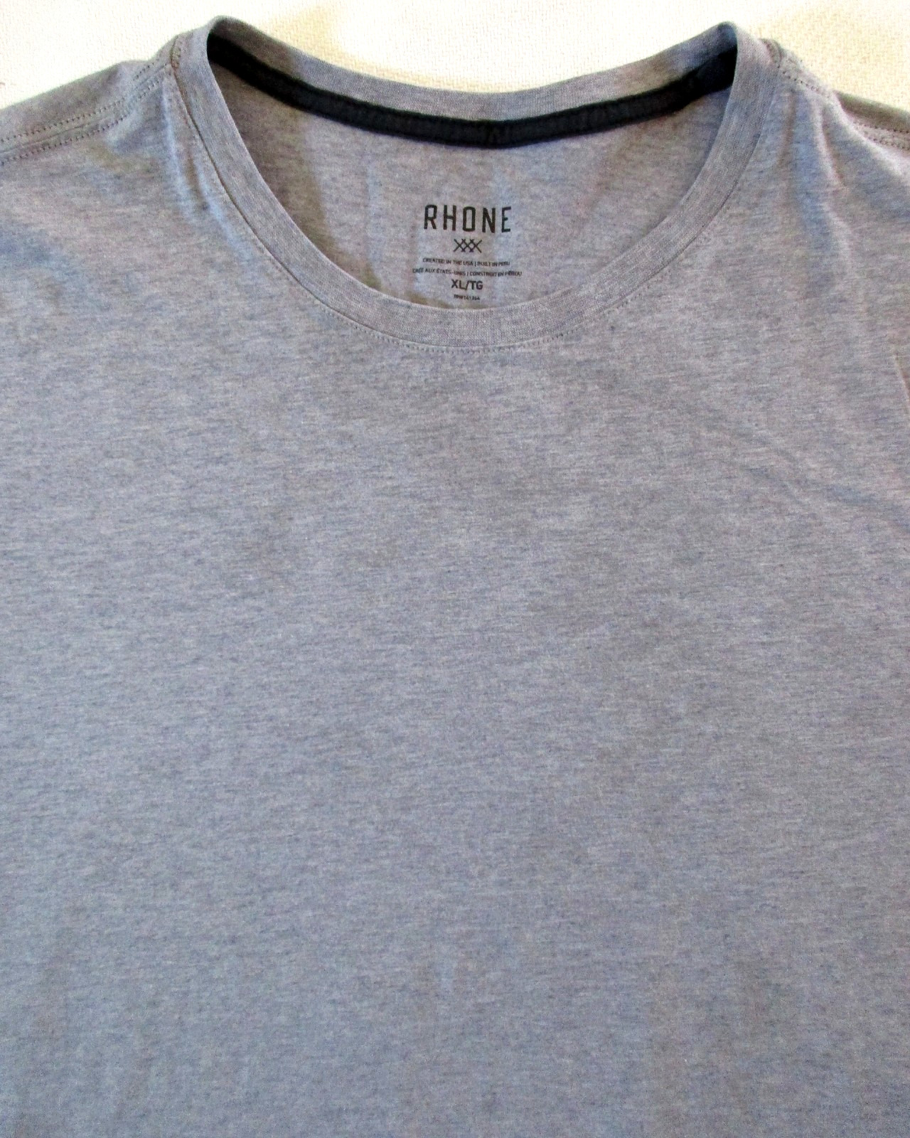 Rhone T Shirt Men’s XL Extra Large Organic Pima Cotton Preppy Cool Comfort Gray