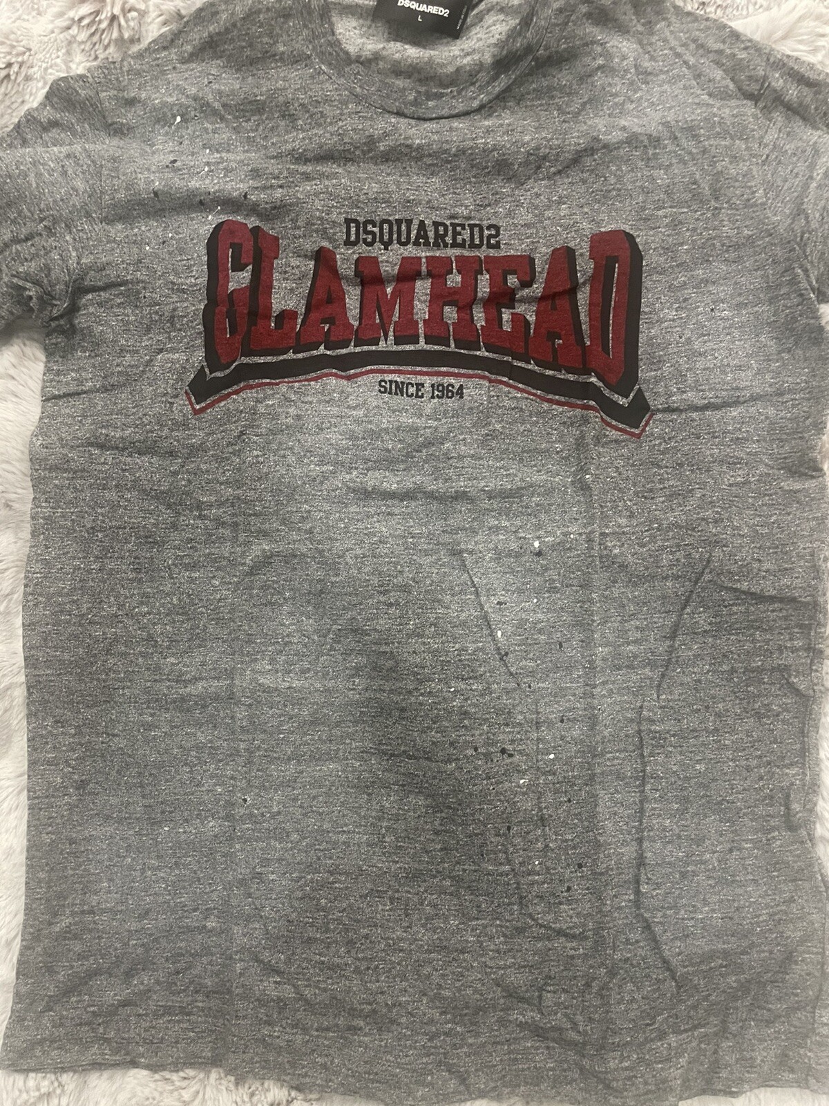 Dsqured2 Glamhead melange cotton stained Tee Sz L NWT gallery
