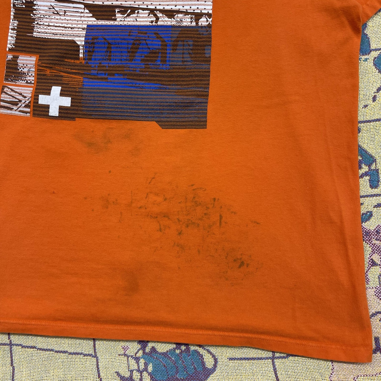 Marithe Francois Girbaud Shirt Mens XL Orange Graphic Logo Streetwear Tee Top gallery