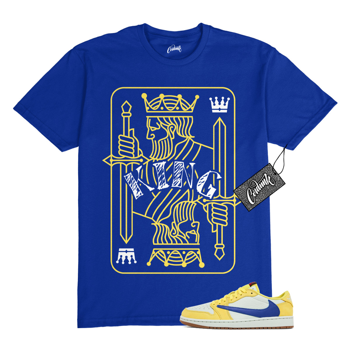 1 Canary Travis Low Racer Blue Light Silver Gum Medium Brown Shirt KING Jordan gallery
