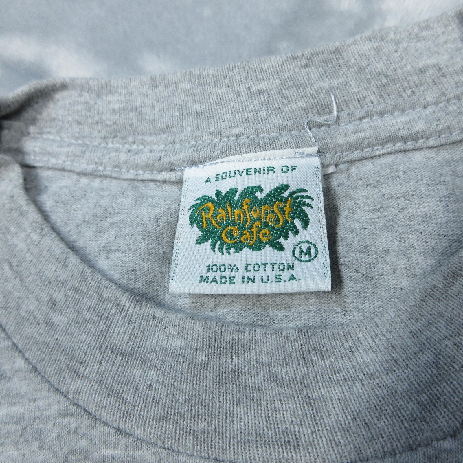 Vintage Rainforest Cafe Shirt Mens Medium Gray Graphic Two Sided Made USA 90s gallery