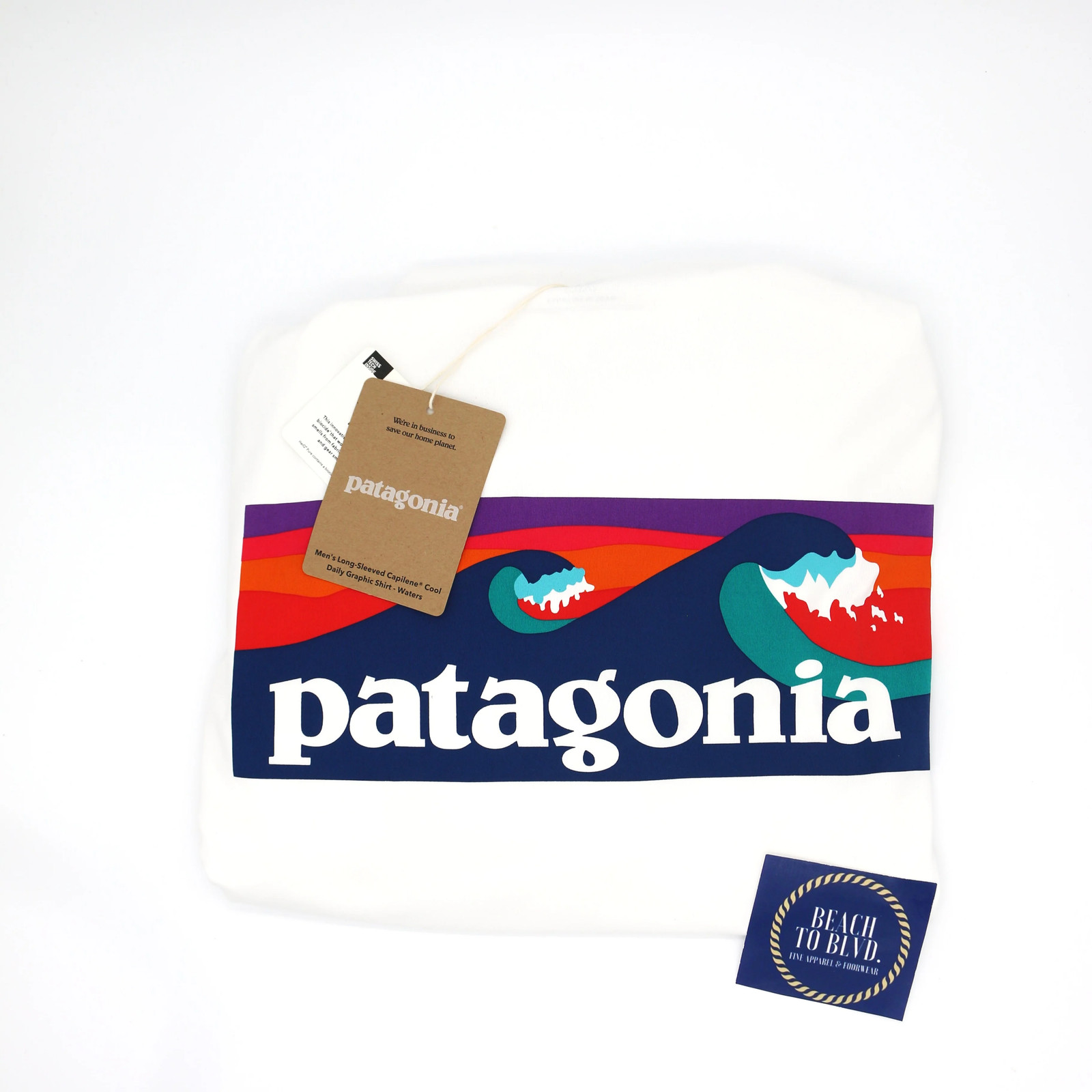 Patagonia Long Sleeve Cap Cool Daily Graphic Shirt Waters Boardshort Logo: White gallery
