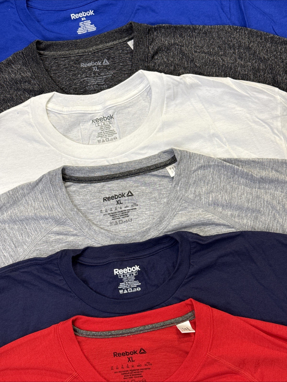 Reebok Men's Short Sleeve 6 Pack New T-Shirt, Size MEDIUM (6 Colors Pack) gallery
