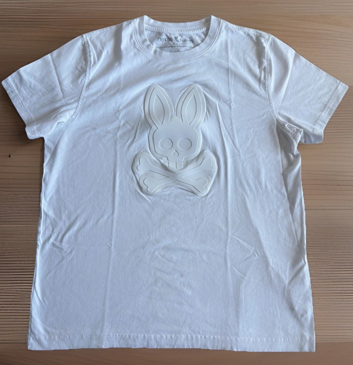 Psycho Bunny Tee Shirt DamonGraphic White (B6U900Y1PC) Medium Preppy Hip Hop