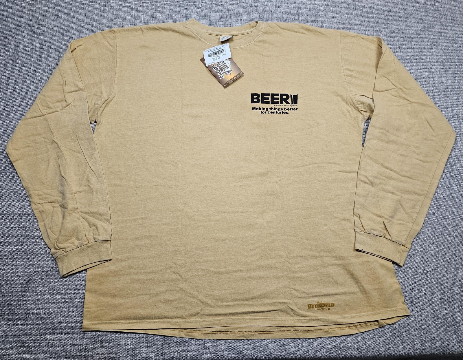 Crazy Shirts Hawaii Shirt Mens 2XL Beer RX Long Sleeve Tan Funny Beer Dyed gallery