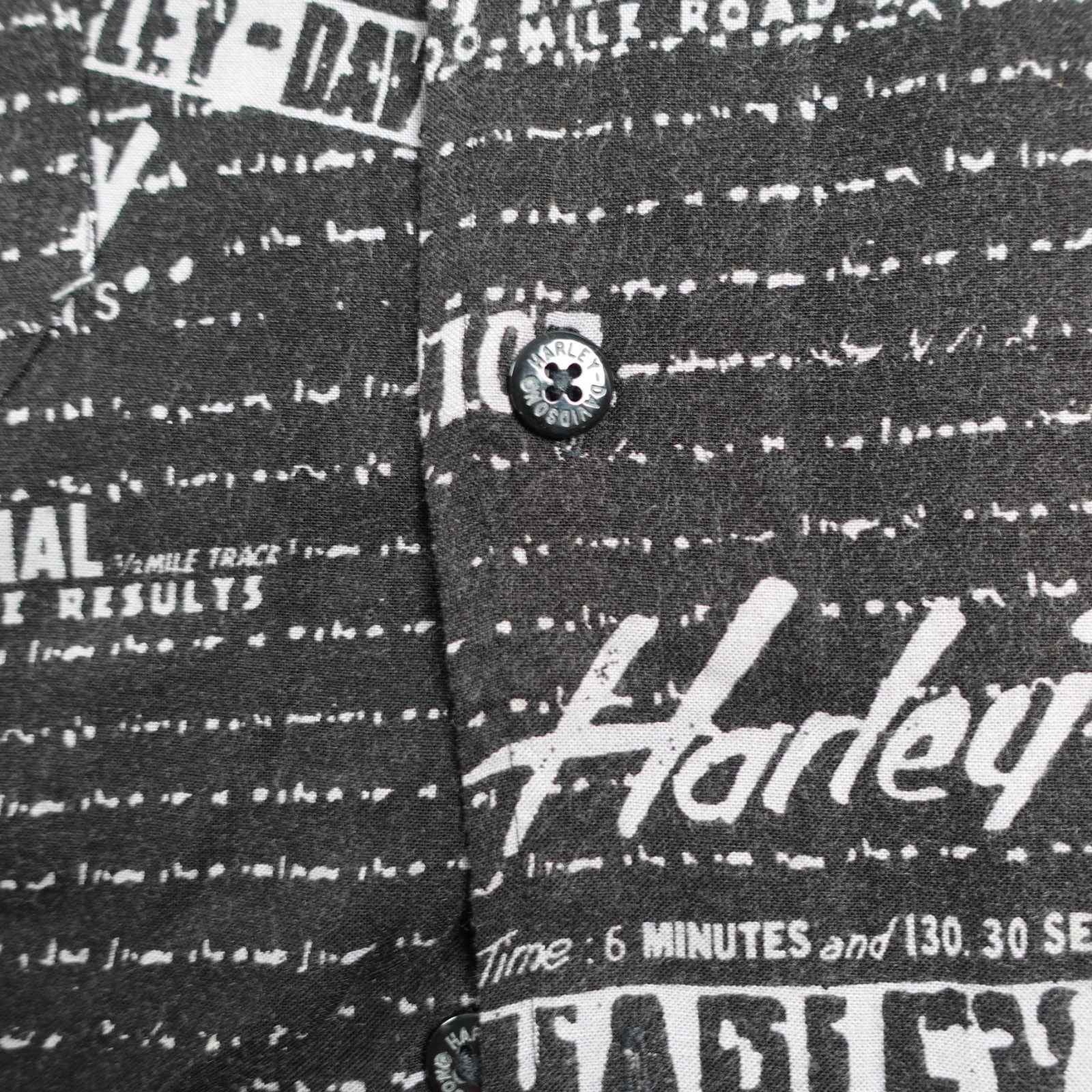 Vintage Harley Davison biker Hawaiian style all over print button up Shirt 3XL gallery