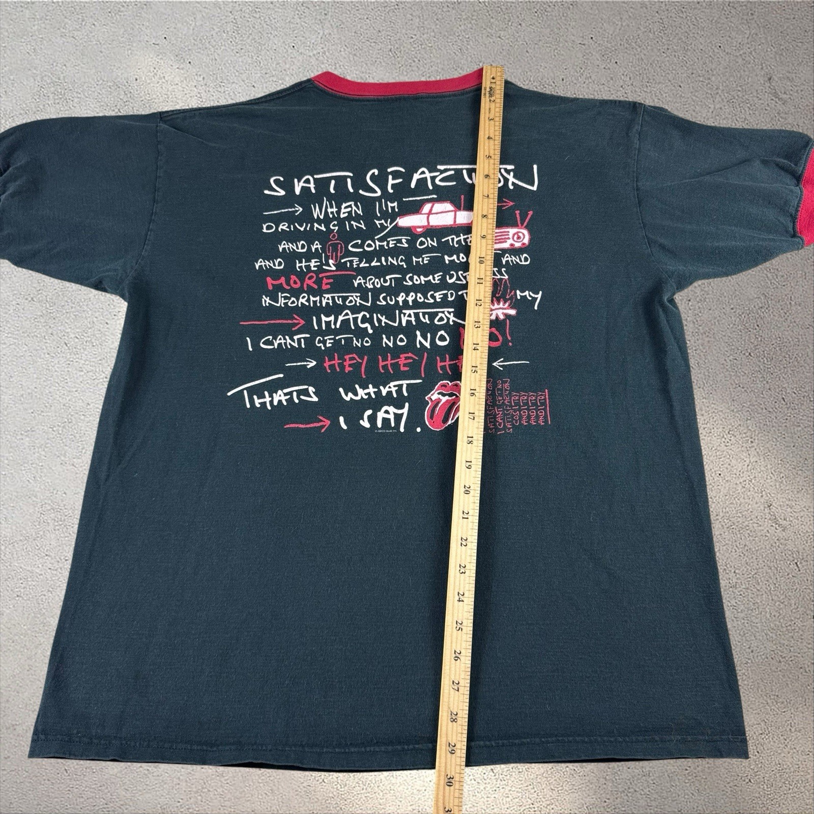 Vintage 2002-03 Rolling Stones Concert Tour Shirt XL Black Ringer USA Teejays gallery