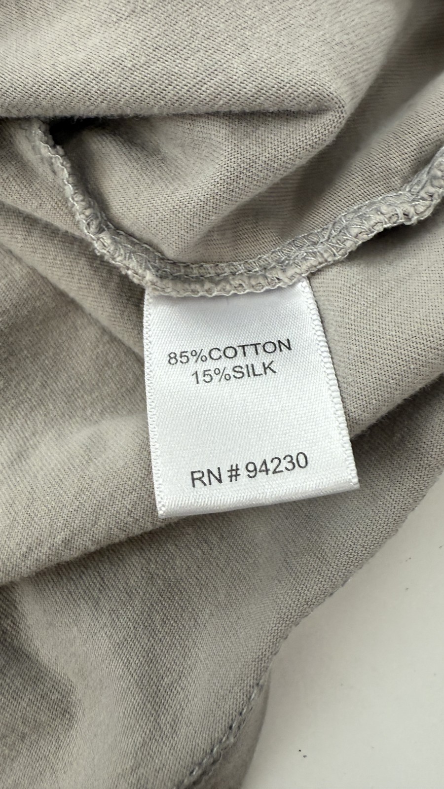 Paul Fredrick Shirt Mens 2XL Gray Cotton Silk Blend Crewneck Short Sleeve Tee gallery