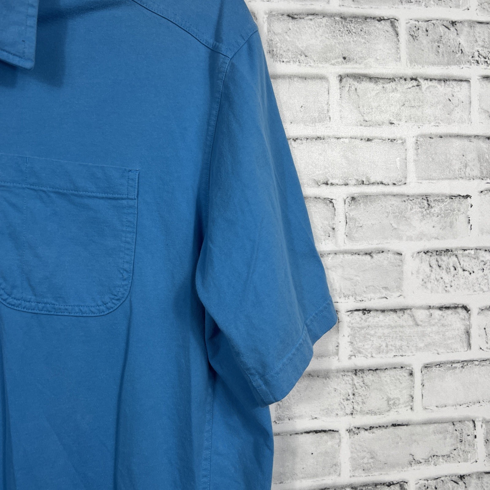 Duluth Shirt Mens XL Longtail Short Sleeve Polo Blue Workwear Casual gallery