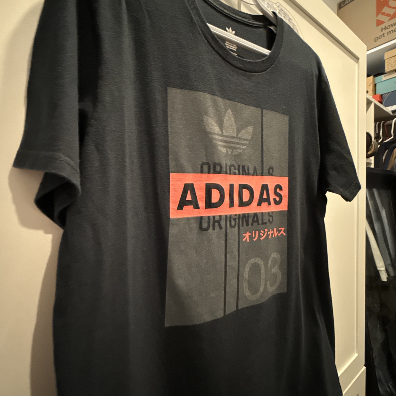 Mens ADIDAS Originals Black Logo Graphic Print Tee T Shirt Sz M gallery