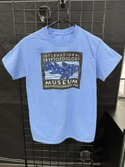 International Cryptozoology Museum Uni-Sex Shirt – Light Blue Small No Tags