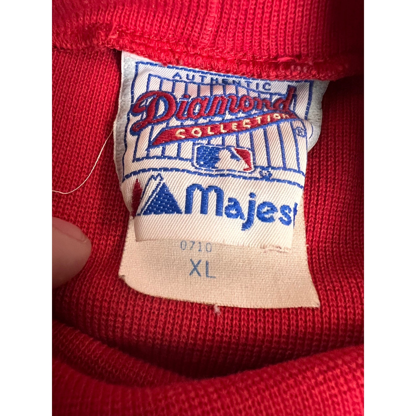 Majestic Cincinnati Reds Mock Neck Shirt Mens XL Red Diamond Collection MLB USA gallery