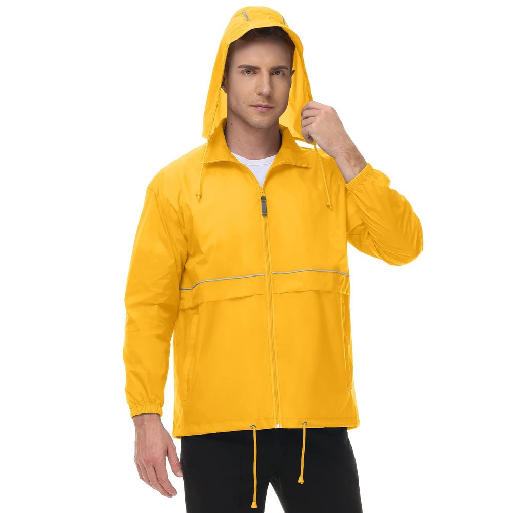 Men’s Waterproof Rain Jacket Cycling Running Windbreaker with Hood Hiking