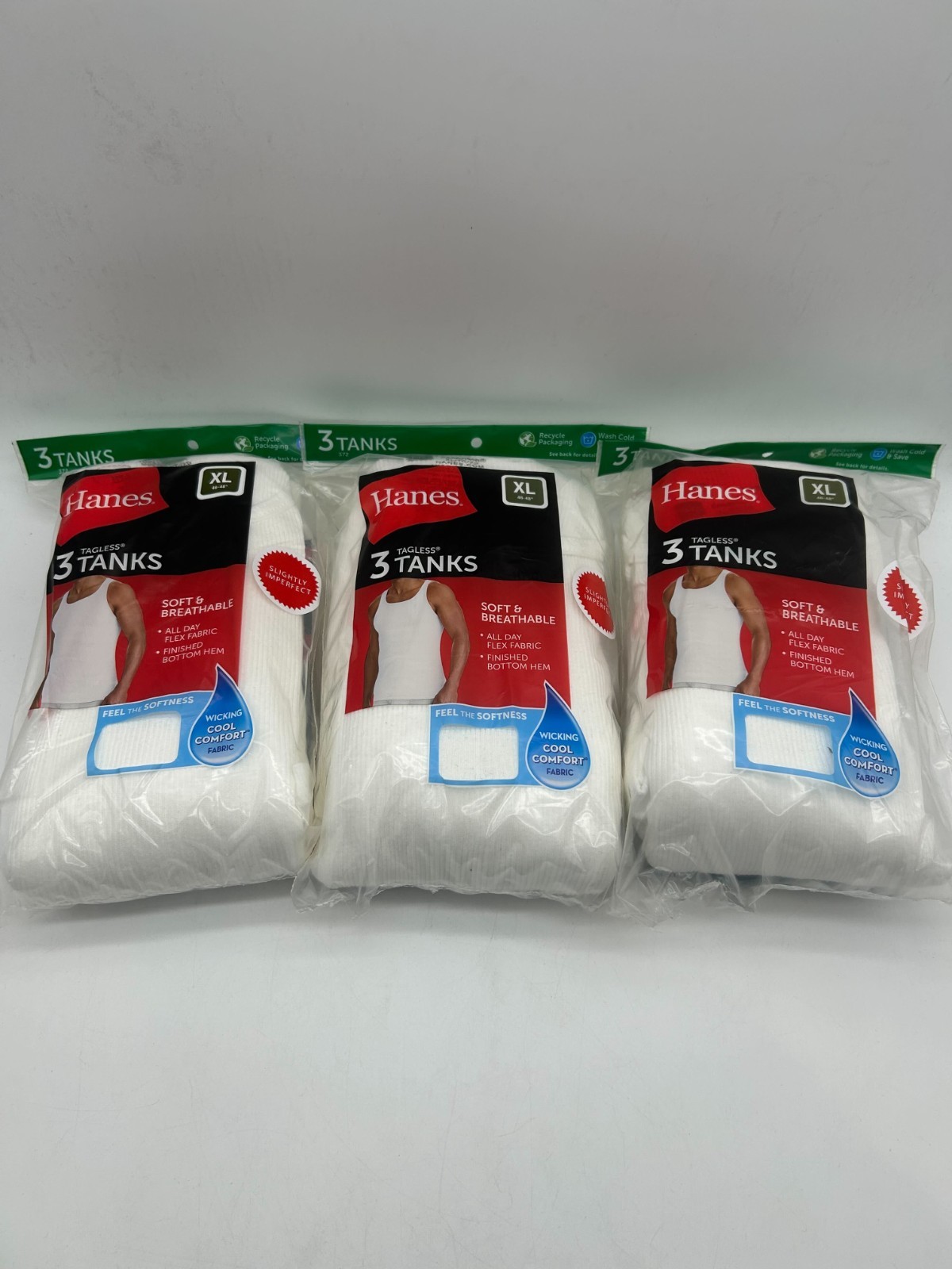 Hanes Men’s X-Large Tagless Tank Tops – 9 Pack (3x 3-Pack) Factory Imperfect gallery