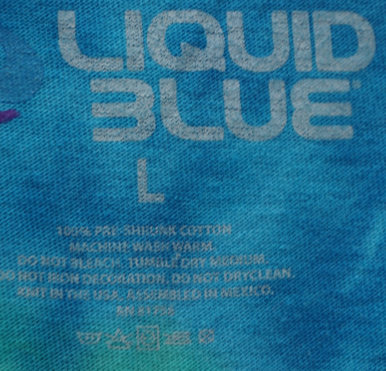 LIQUID BLUE TIE DYE T SHIRT TEE BLUE GREEN PURPLE MENS SIZE L gallery