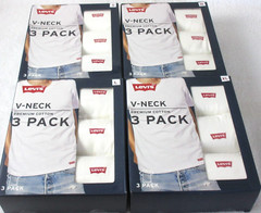 Levi’s Men’s V-Neck Premium Cotton 3 Pack Tee shirts White NIB Ships Free