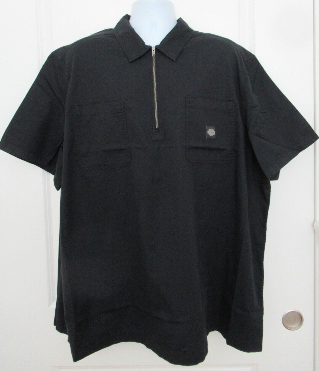Harley Davidson Men's Short Sleeve 1/4 Zip Black Pullover Size 3XL NWT gallery