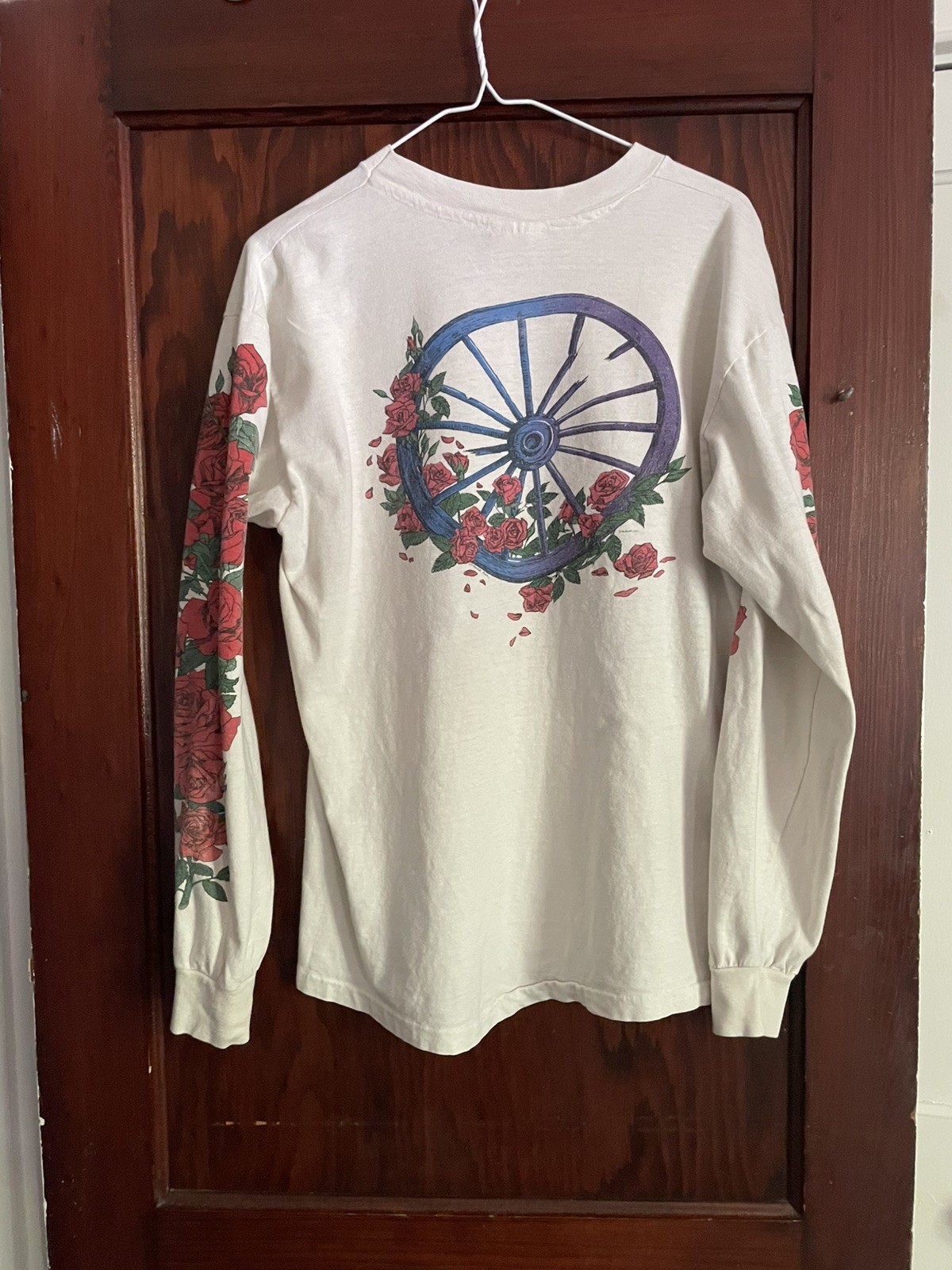 1980s Grateful Dead Long Sleeve Bertha Wagon Wheel and Roses T Shirt XL gallery