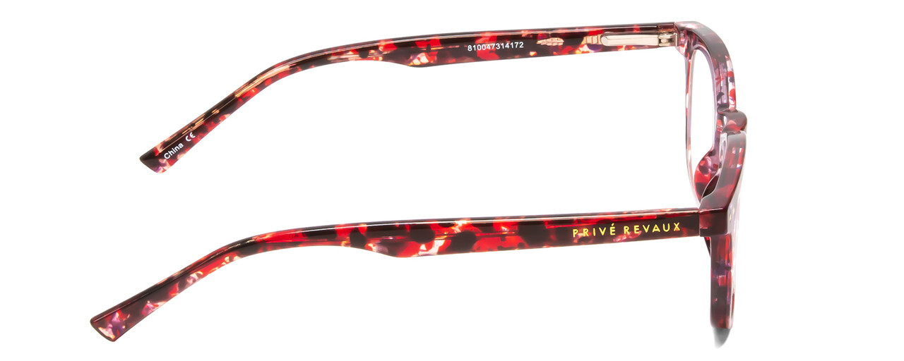 Prive Revaux Show Off Women Round Reading Glasses Rose Red Tortoise Crystal 48mm
