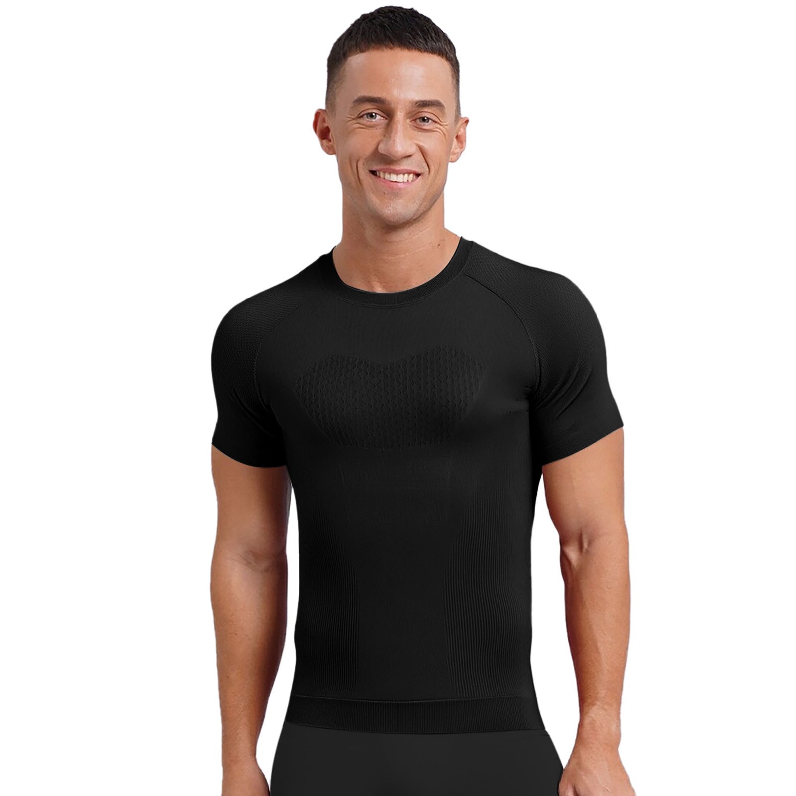 Men T-shirt Muscle Undershirts Quick Drying Shirt Performance Tees Sports Gym gallery
