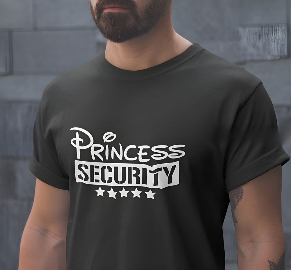 Men’s ‘Princess Security’ T-Shirt — Funny Dad Bodyguard Cotton Tee, Dad Gift