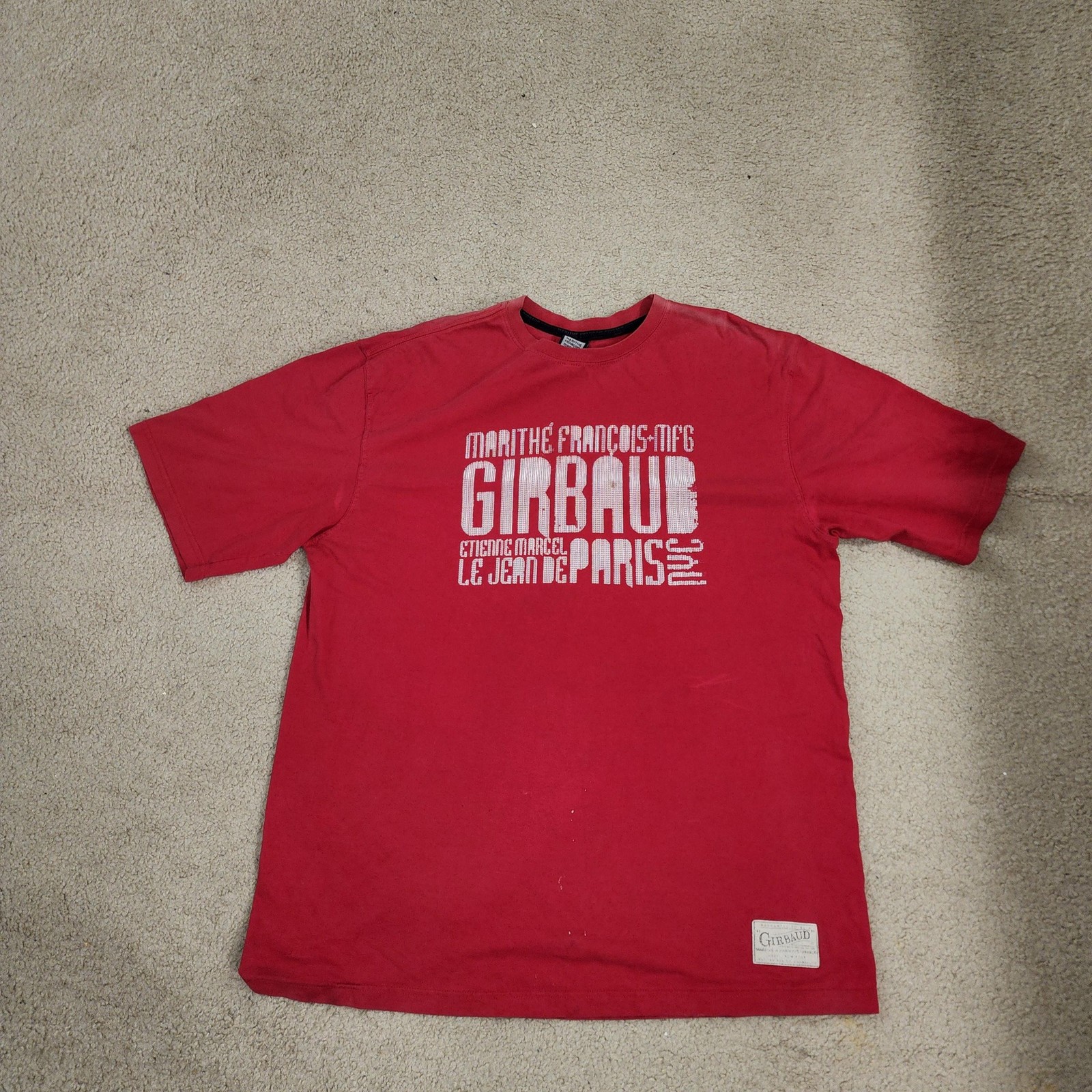 Marithe Francois Girbaud Shirt Mens XL Red Graphic Paris NYC Streetwear Tee