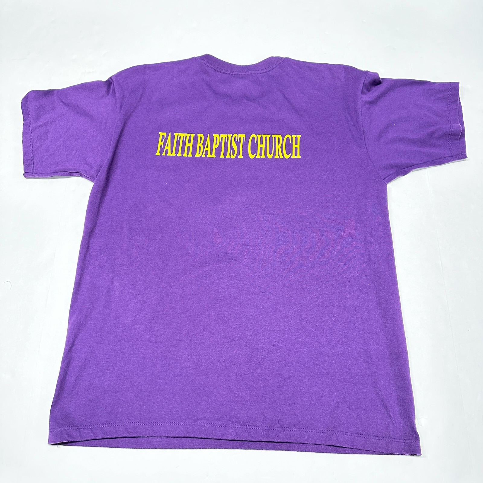 VTG YALEX GOLD I LOVE MY CHURCH Religious Jesus Size Large Tshirt gallery