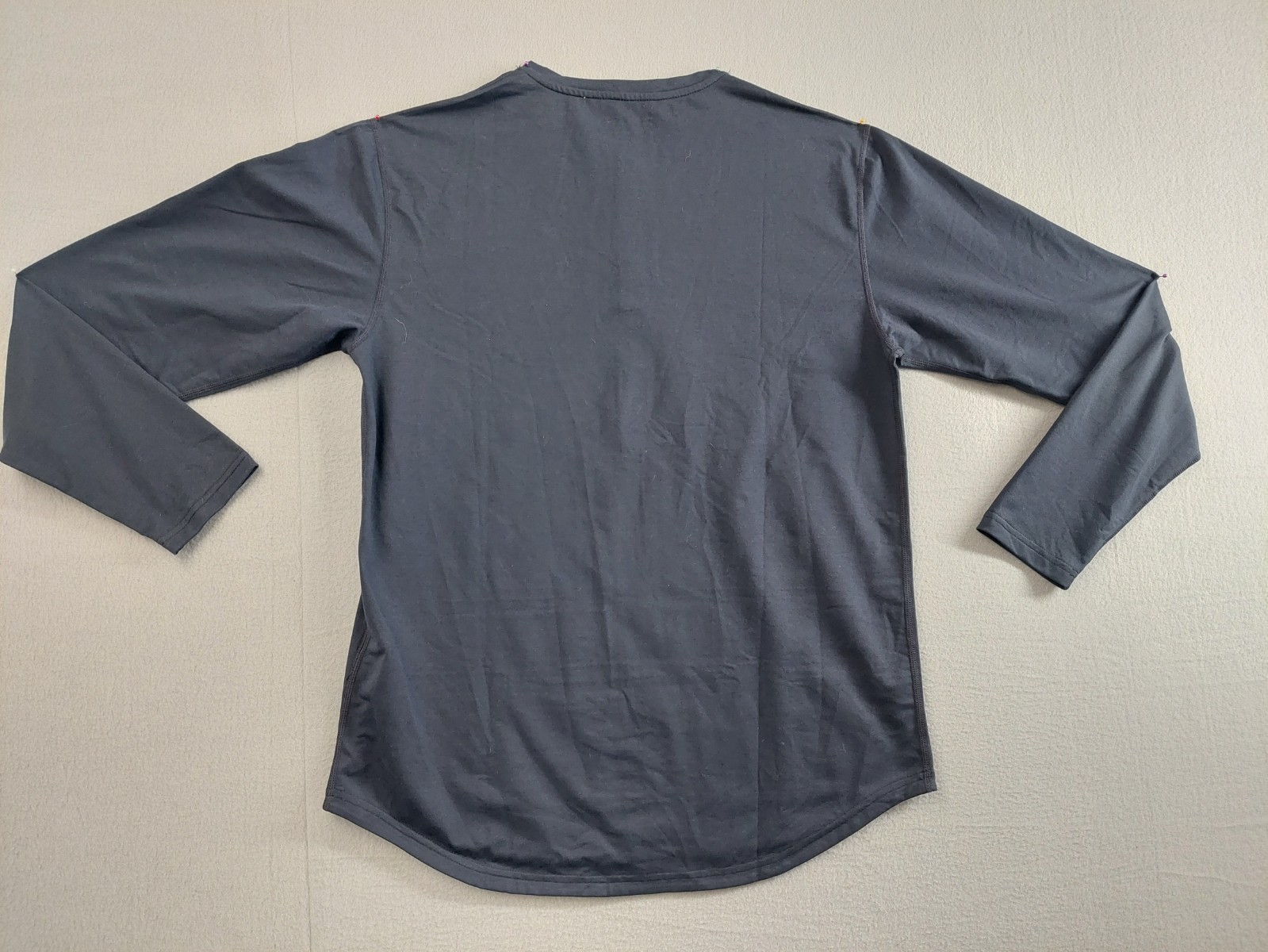 BYLT Men T Shirt L Gray Drop Cut Long Sleeve Stretch Button Up Logo Casual gallery