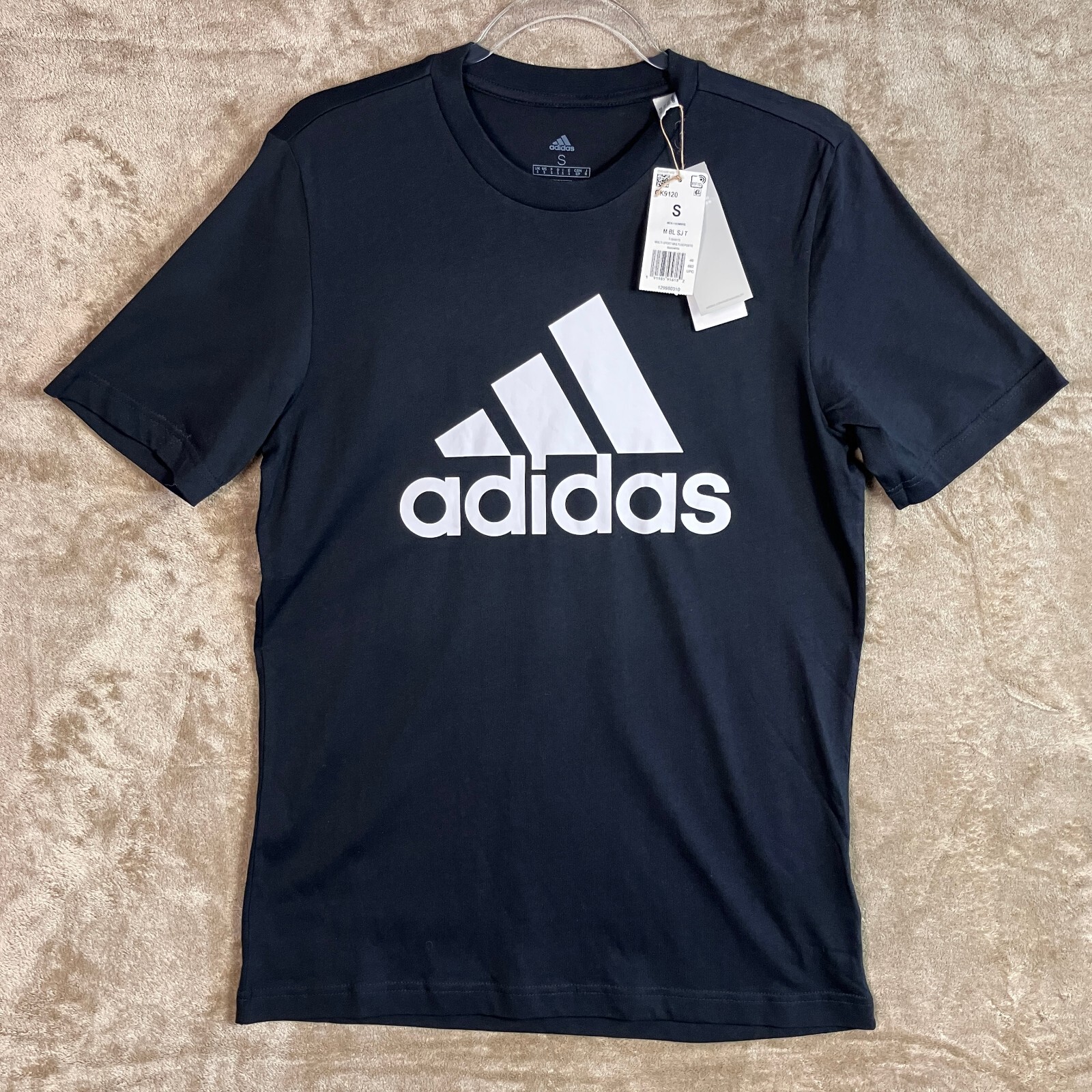 Adidas Men’s Black Big Logo T Shirt Size Small Black Multi Sport NWT